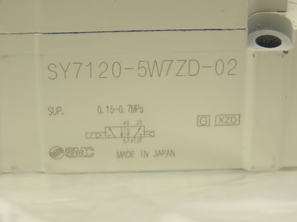 SMC SY7120-5W7ZD-02 Solenoid Valve 1/4" Ports 24V with Cables Lot of 2
