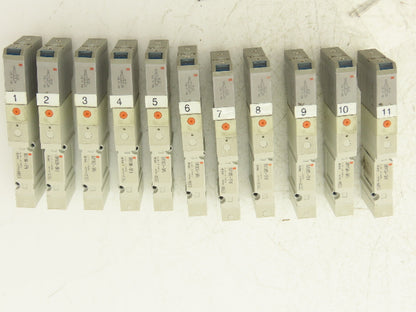 SMC SV1100-5FU Pneumatic Air Valve SV1000 Series 5-Port 2-Position 24V Lot of 11