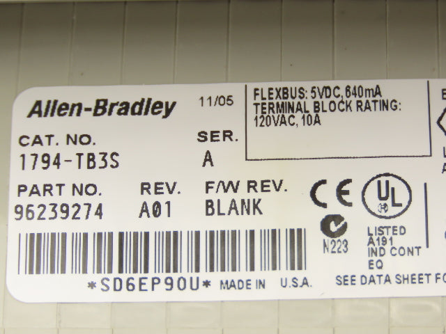 Allen Bradley 1794-DE-4 Flex I/O 16 Point Digital Output Module Ser B 24 VDC