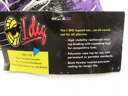 IDIG High Visibility Volleyball Net Purple 32' x 3' Rope Top Net Regulation