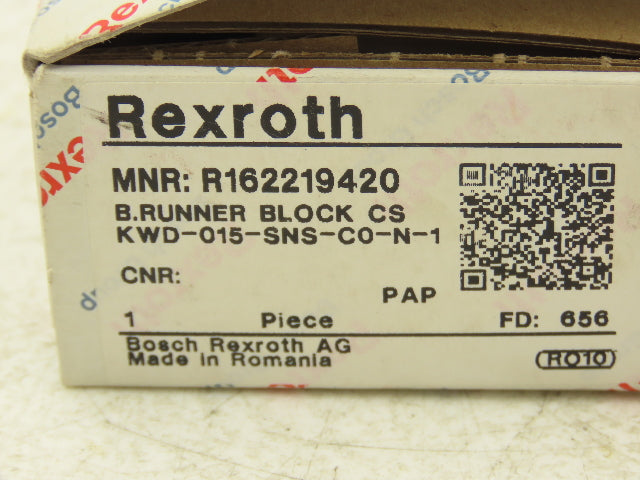 Rexroth KWD-015-SNS-CO-N-1 Linear Bearing Runner Block 15mm Rail 58.2mm Length