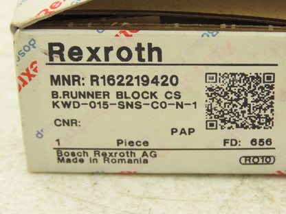Rexroth KWD-015-SNS-CO-N-1 Linear Bearing Runner Block 15mm Rail 58.2mm Length