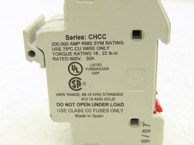 Bussmann CHCC2DI CHCC2DI CHCC Modular Fuse Holder 30A 600V 2 Pole Lot of 7