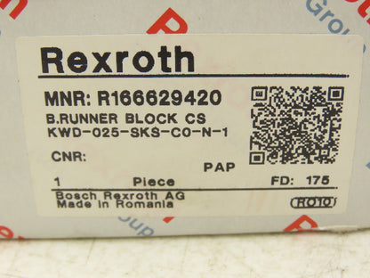 Rexroth KWD-025-SKS-C0-N-1 Linear Bearing Runner Block 25mm Rail 67mm Length