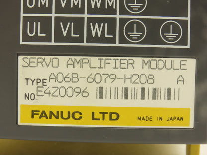 Fanuc A06B-6079-H208 Servo Amplifier Module 230V 18.7A Rev A
