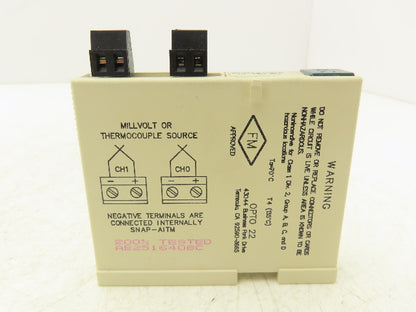 OPTO 22 SNAP-AITM Analog Input Module 2 Isolated Channel Thermocouple Type E J K