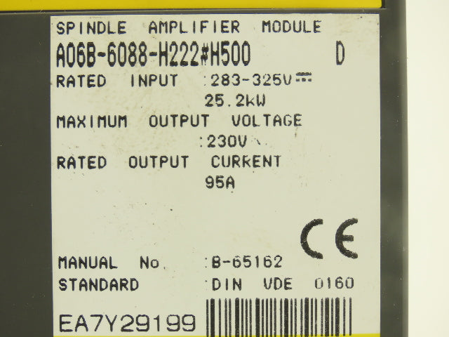Fanuc A06B-6088-H222 Servo Drive Spindle Amplifier Module 25.2kw 230V Ser D