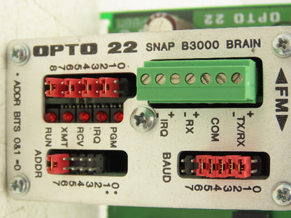 OPTO 22 SNAP B3000 I/O Processor "BRAIN" On SNAP-B8M 8 Module Mounting Rack