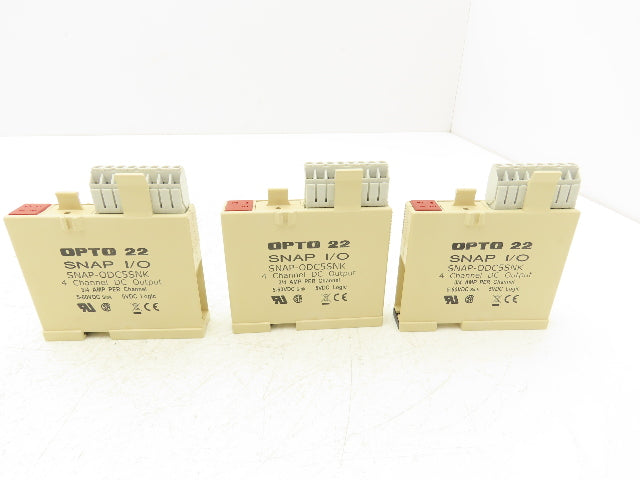 OPTO 22 SNAP-ODC5SNK I/O 4 Channel Digital Output Module 5-60 VDC Lot of 3