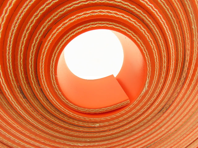 Ermanco E0001903 2"W x 86'L PVC Conveyor Belt 2-Ply Orange 1/4"Thick