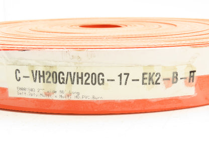 Ermanco E0001903 2"W x 86'L PVC Conveyor Belt 2-Ply Orange 1/4"Thick
