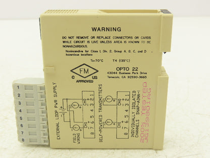 OPTO 22 SNAP-AIMA-i 2 Channel Isolated Analog Current Input Module -20mA to+20mA