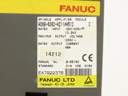 Fanuc A06B-6082-H211 Servo Amplifier Module 13.2kW 230V 48A Rev C
