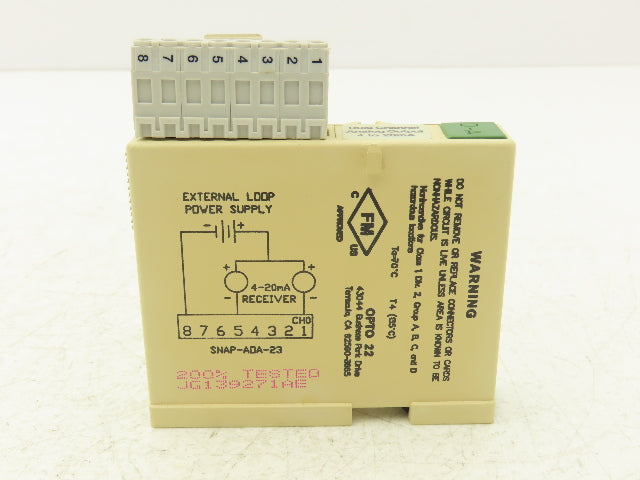 OPTO 22 SNAP-AOA-23 2 Channel Current Analog Output Module 4-20mA SNAP I/O