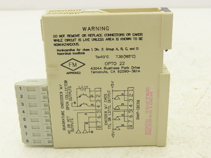 OPTO 22 SNAP-IDC5Q I/O Module Two Axis Quadrature 4-24V Input 5V Logic Lot of 2