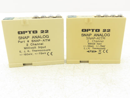 OPTO 22 SNAP-AITM Analog Input Module 2 Channels E J K Thermocouple Lot of 2