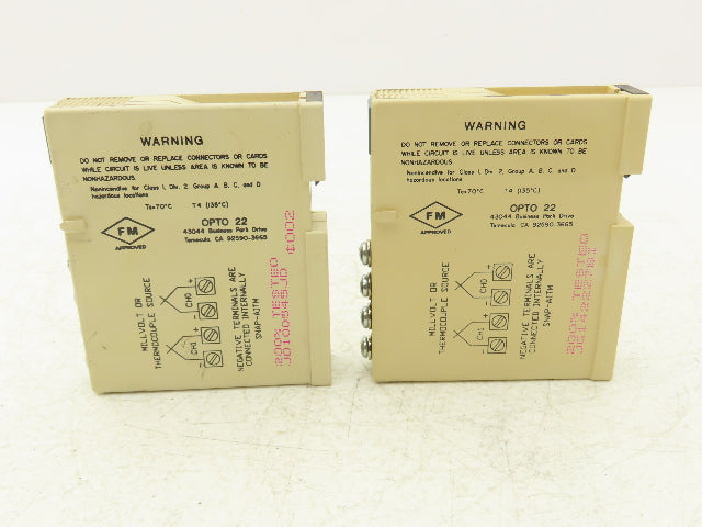 OPTO 22 SNAP-AITM Analog Input Module 2 Channels E J K Thermocouple Lot of 2