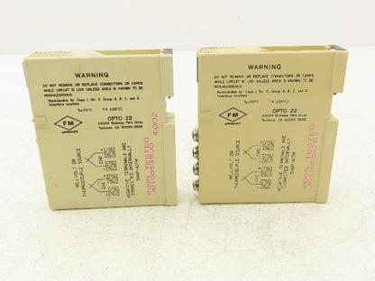 OPTO 22 SNAP-AITM Analog Input Module 2 Channels E J K Thermocouple Lot of 2