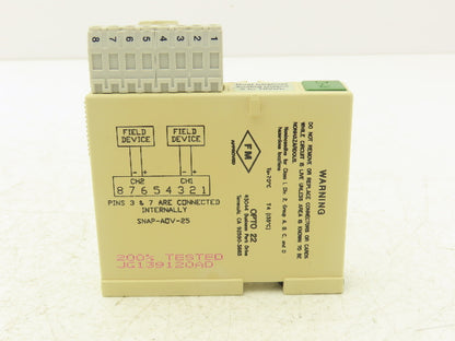 OPTO 22 SNAP-AOV-25 2 Channel Analog Voltage Output Module 0-10VDC SNAP I/O