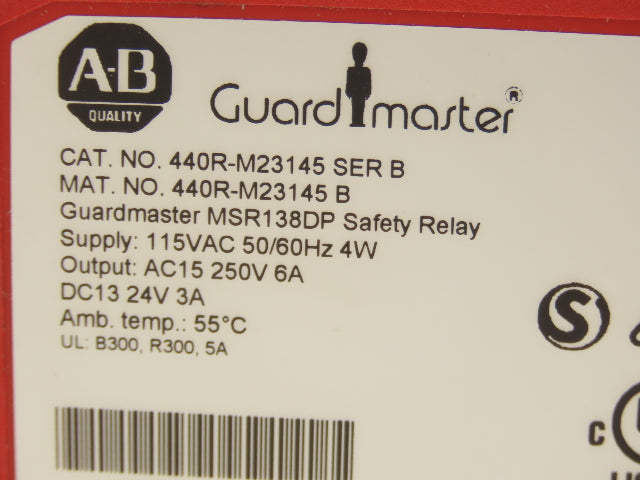 Allen Bradley 440R-M23145 GuardMaster Safety Relay 115VAC In 250V 24VDC Output
