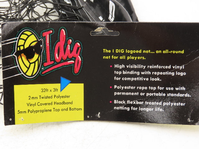 IDIG High Visibility Volleyball Net Black 32' x 3' Regulation Size