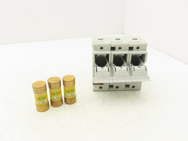 Cooper Bussman CH60J31 Modular Fuse Holder 60A 600 VAC Neon Lamp DIN Rail 3 Pole