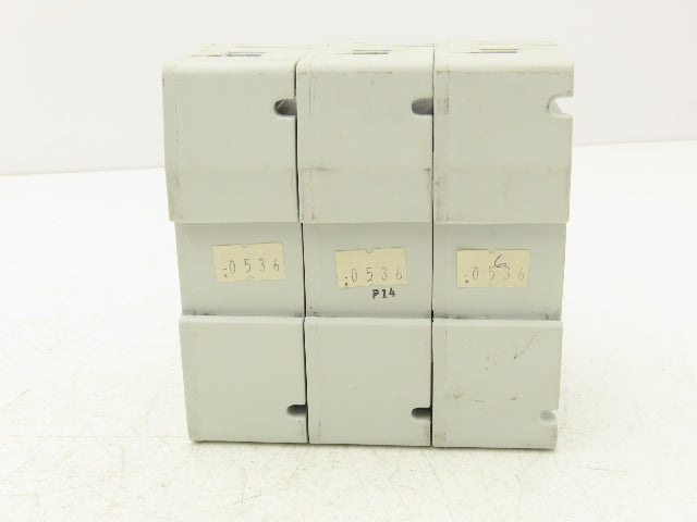 Cooper Bussman CH60J31 Modular Fuse Holder 60A 600 VAC Neon Lamp DIN Rail 3 Pole