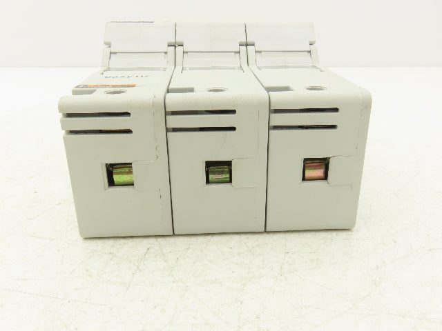 Cooper Bussman CH60J31 Modular Fuse Holder 60A 600 VAC Neon Lamp DIN Rail 3 Pole