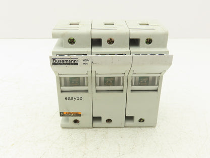Cooper Bussman CH60J31 Modular Fuse Holder 60A 600 VAC Neon Lamp DIN Rail 3 Pole