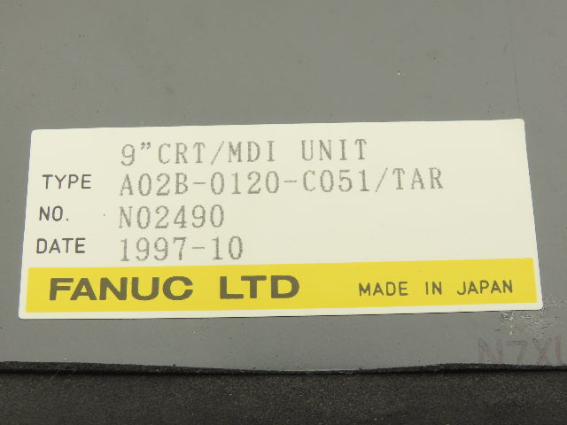Fanuc A61L-0001-0093 HMI Operator Control Panel 9" Monitor Series 18-T