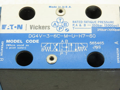Vickers DG4V-3-6C-M-U-H7-60 Directional Control Solenoid Valve 24VDC