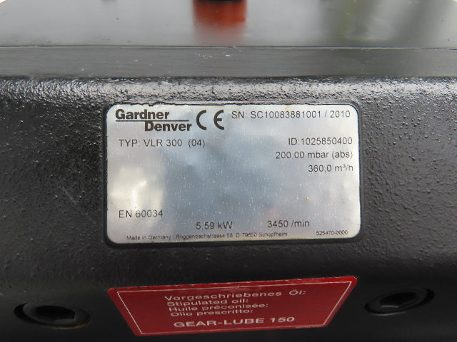 Gardner Denver Rotary Dry Claw Vacuum Pump  2" Intake 2-1/2" Discharge No Motor