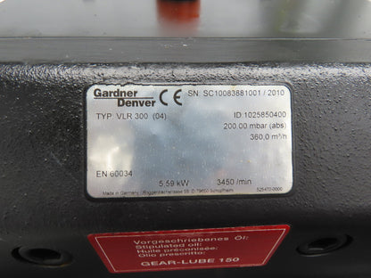 Gardner Denver Rotary Dry Claw Vacuum Pump  2" Intake 2-1/2" Discharge No Motor