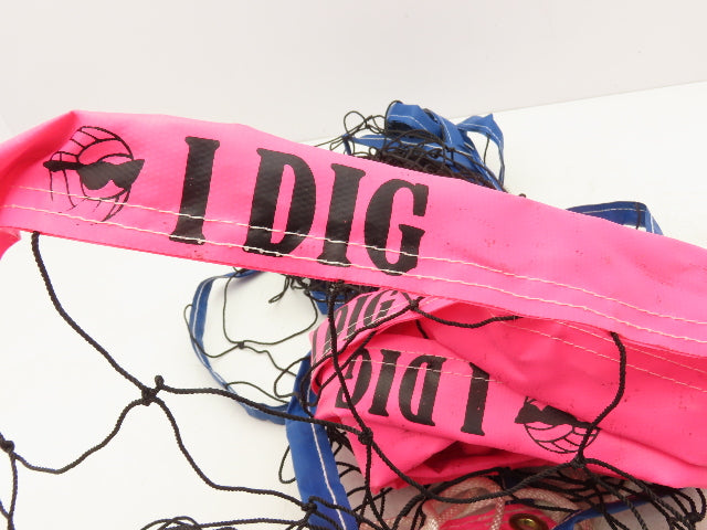 IDIG High Visibility Volleyball Net Beach Sand Pink 17' x 3' Top Rope Kids Youth