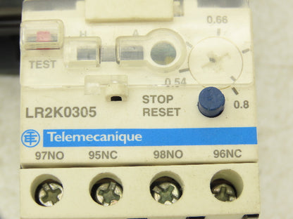 Telemecanique LC2K06 01F7 Reversing Contactor W/Overload Relay 600 VAC LR2K0305