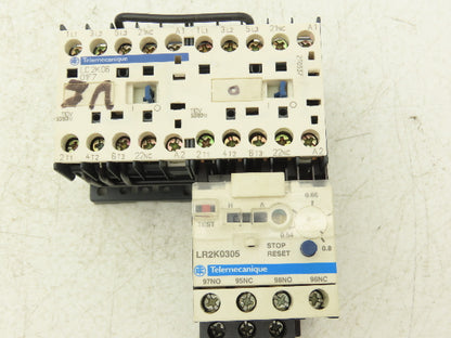 Telemecanique LC2K06 01F7 Reversing Contactor W/Overload Relay 600 VAC LR2K0305