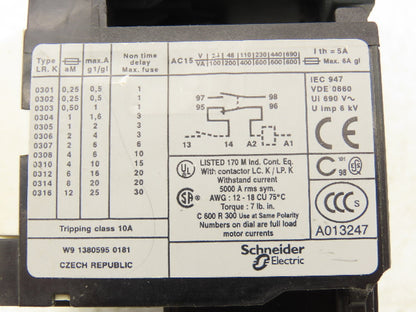 Telemecanique LC2K06 01F7 Reversing Contactor W/Overload Relay 600 VAC LR2K0305