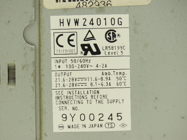 Shindengen HVW24010G Power Supply 100/240V Input 21-28VDC Output