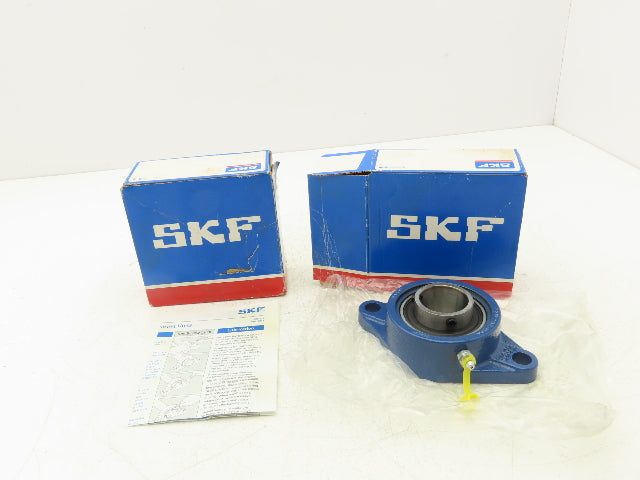 SKF F2B 107-RM Flange-Mount Ball Bearing 1-7/16" Bore 2 Bolt Set Screw Lot of 2