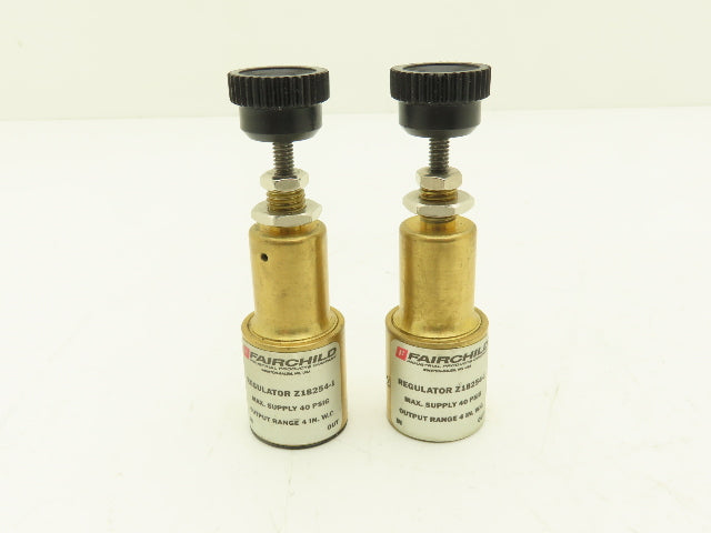 Fairchild Z18254-1 Pneumatic Mini Pressure Regulator 40PSI 4"WC Brass  Lot of 2