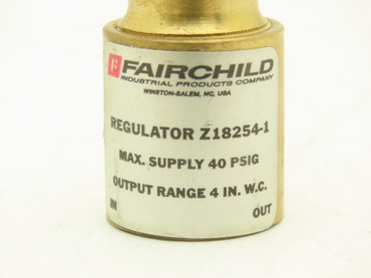 Fairchild Z18254-1 Pneumatic Mini Pressure Regulator 40PSI 4"WC Brass  Lot of 2