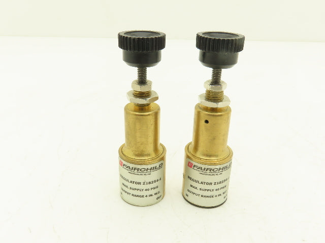 Fairchild Z18254-1 Pneumatic Mini Pressure Regulator 40PSI 4"WC Brass  Lot of 2