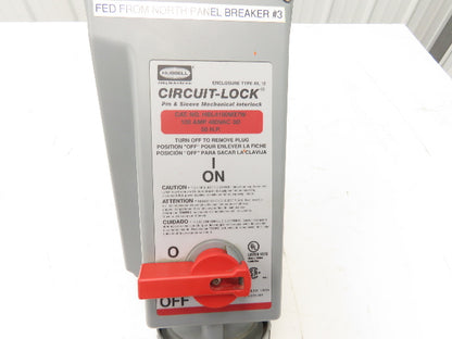 Hubbell HBL4100MI7W Pin Sleeve Circuit Lock 100A 3P 4W 480 VAC 3PH 50Hp