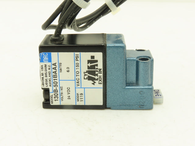 Mac 130B-501BAAA Pneumatic Solenoid Valve 150PSI 6W 24VDC  Lot of 2