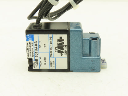 Mac 130B-501BAAA Pneumatic Solenoid Valve 150PSI 6W 24VDC  Lot of 2