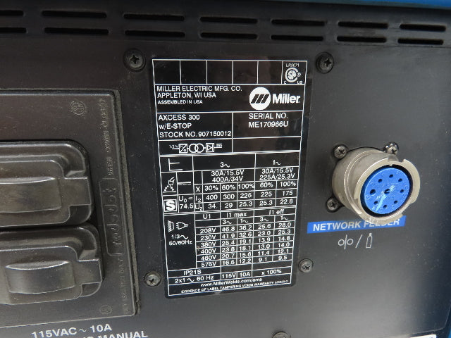 Miller Auto Axcess 300 Robot Mig Arc Welder 300A 208-575 1 Or 3PH 100% Duty