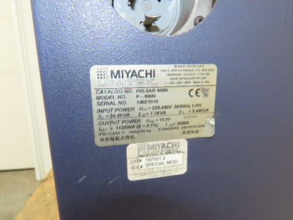 Unitek Miyachi Amada P-6000 Pulsar 6000 Welding Power Supply 220-240V 1PH