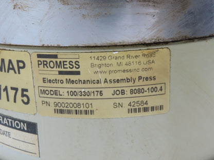 Promess KA-EMF100 Servo Press 100kN 330mm Stroke Screw Actuator No Drive