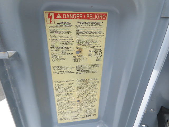Square D H362 Heavy Duty Fused Safety Disconnect Switch 60A 600VAC Series F05