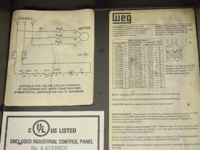 Ingersoll Rand Air Compressor Motor Control Pressure Switch 5 HP 230V 1 Phase